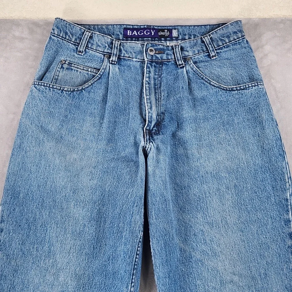 Vintage Levis SilverTab Baggy Jeans Mens 34x30 Medium Wash Relaxed Tapered 90s